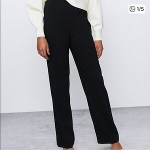 Babaton Aritzia Elegant Black Pull On Trouser Pants